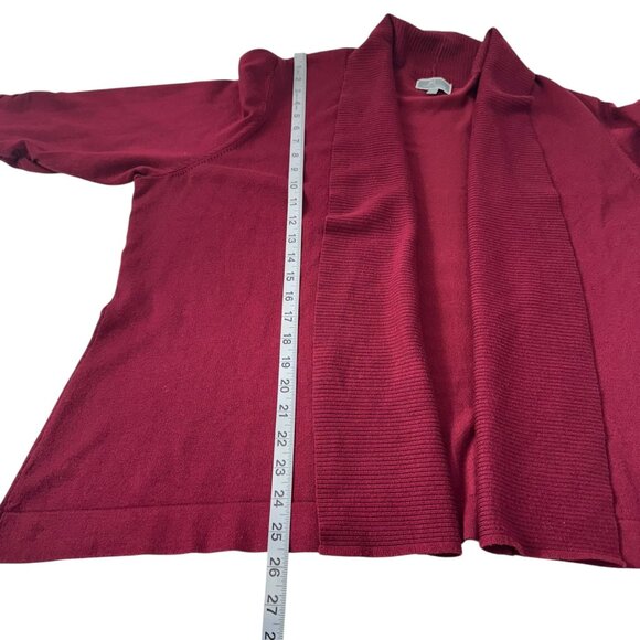 JM Collection Womens Burgandy Open Front Cardigan SZ 3X Comfy Business Casual - Picture 6 of 12